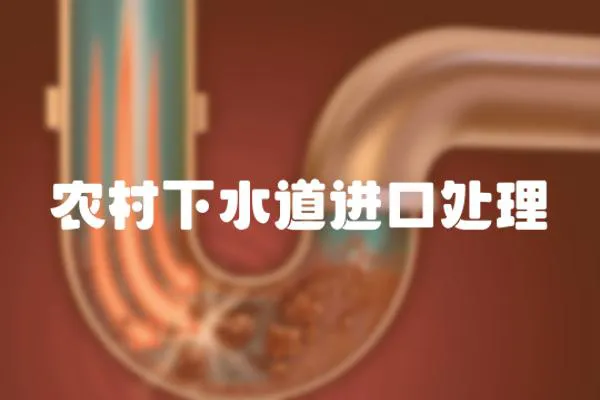 農(nóng)村下水道進口處理