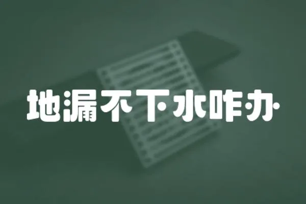地漏不下水咋辦