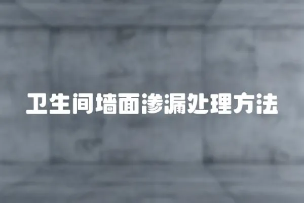 衛(wèi)生間墻面滲漏處理方法