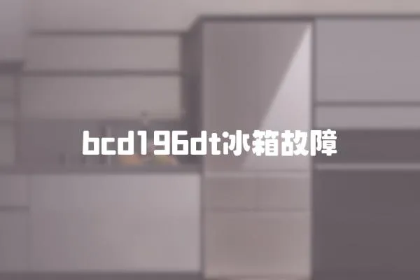 bcd196dt冰箱故障