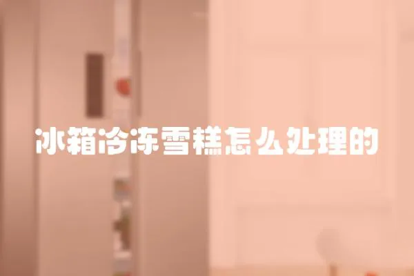 冰箱冷凍雪糕怎么處理的