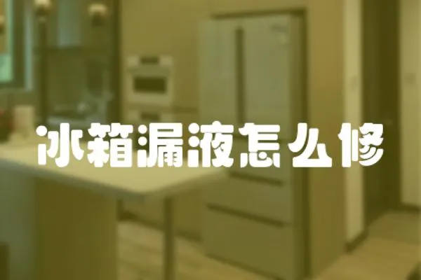 冰箱漏液怎么修