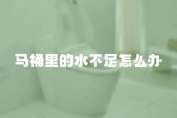 馬桶里的水不足怎么辦