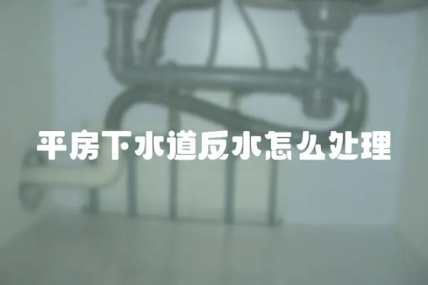 平房下水道反水怎么處理