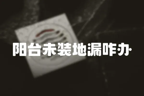 陽臺未裝地漏咋辦