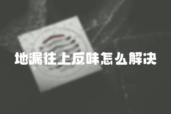 地漏往上反味怎么解決