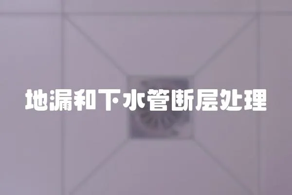 地漏和下水管斷層處理