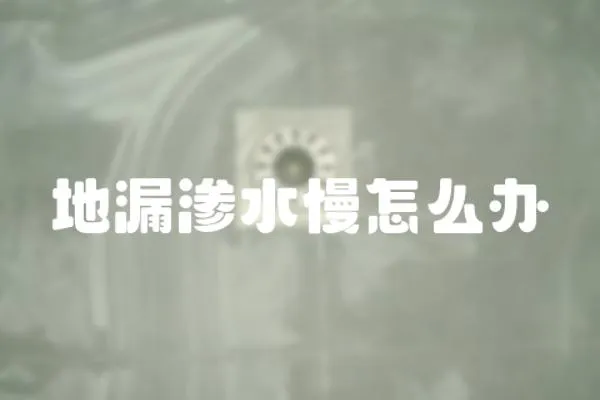 地漏滲水慢怎么辦