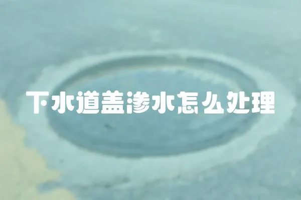 下水道蓋滲水怎么處理