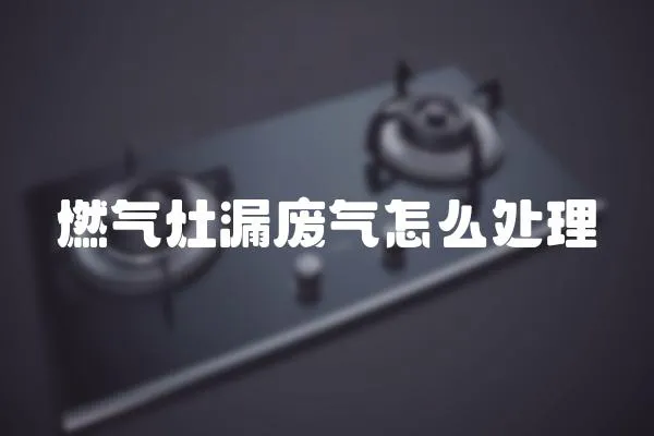燃氣灶漏廢氣怎么處理