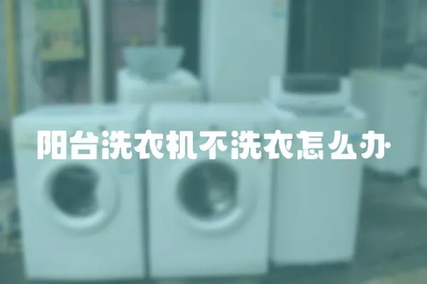 陽臺洗衣機不洗衣怎么辦