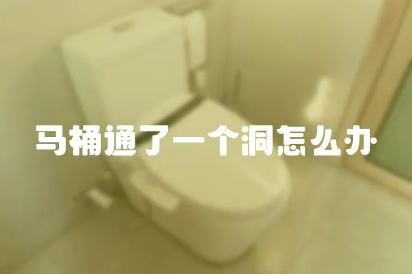 馬桶通了一個洞怎么辦