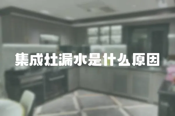 集成灶漏水是什么原因