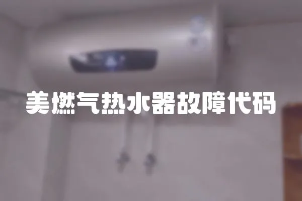 美燃氣熱水器故障代碼