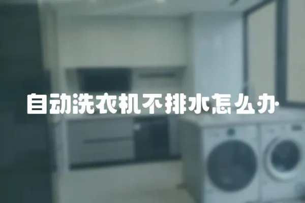 自動洗衣機不排水怎么辦