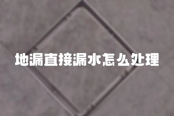 地漏直接漏水怎么處理