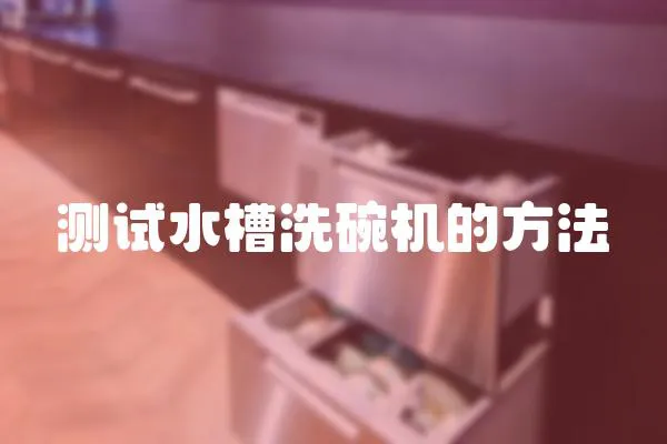 測試水槽洗碗機的方法