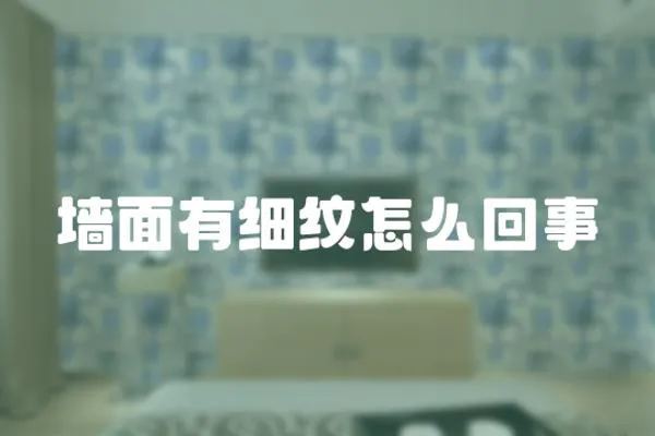 墻面有細紋怎么回事