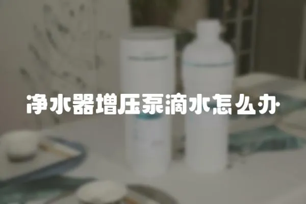 凈水器增壓泵滴水怎么辦