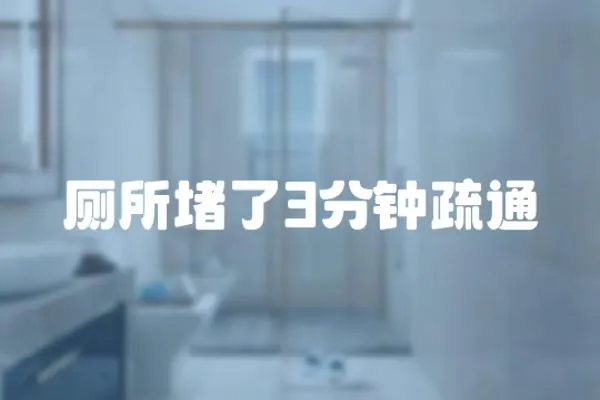 廁所堵了3分鐘疏通