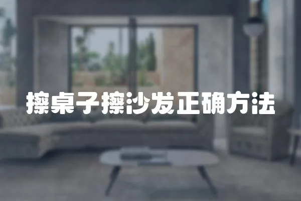 擦桌子擦沙發正確方法