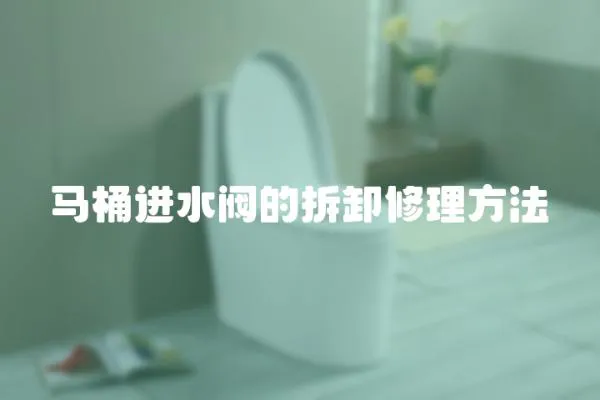 馬桶進水閥的拆卸修理方法