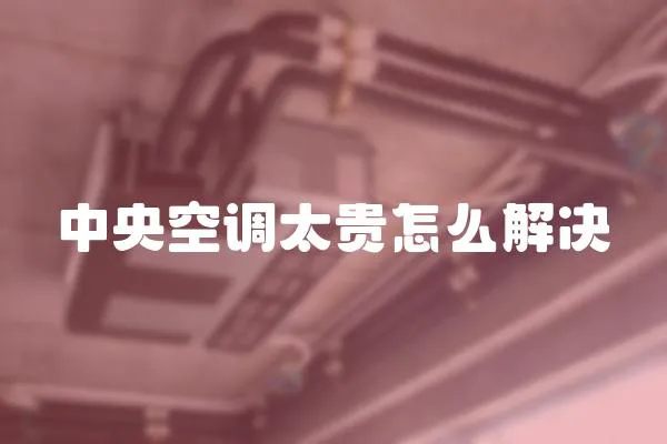 中央空調太貴怎么解決