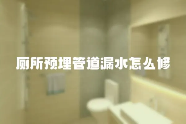 廁所預(yù)埋管道漏水怎么修