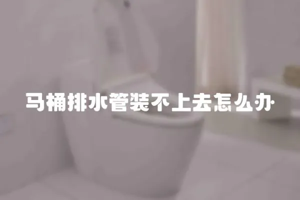 馬桶排水管裝不上去怎么辦