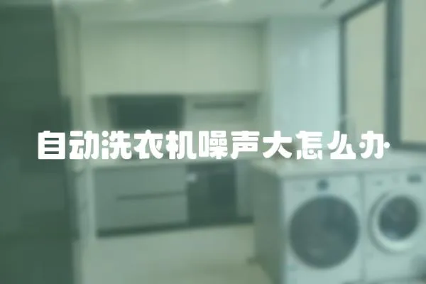 自動洗衣機噪聲大怎么辦