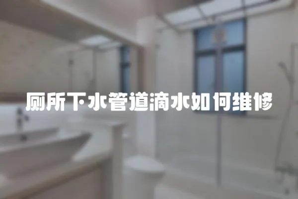 廁所下水管道滴水如何維修