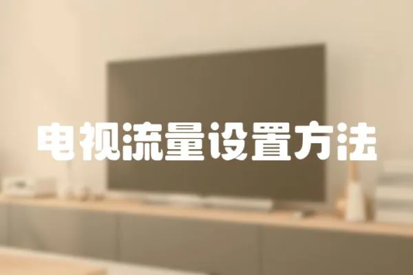 電視流量設(shè)置方法