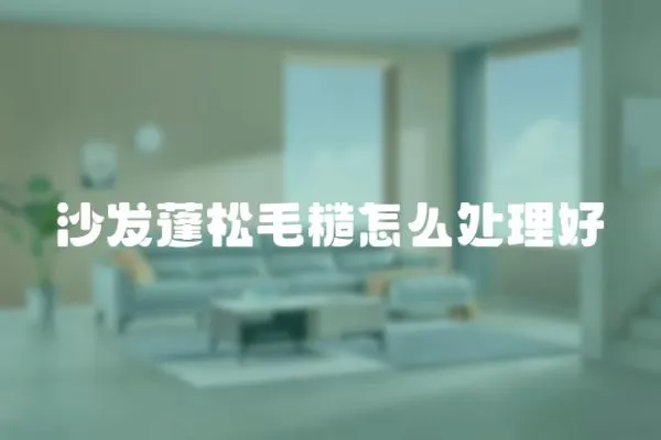 沙發蓬松毛糙怎么處理好