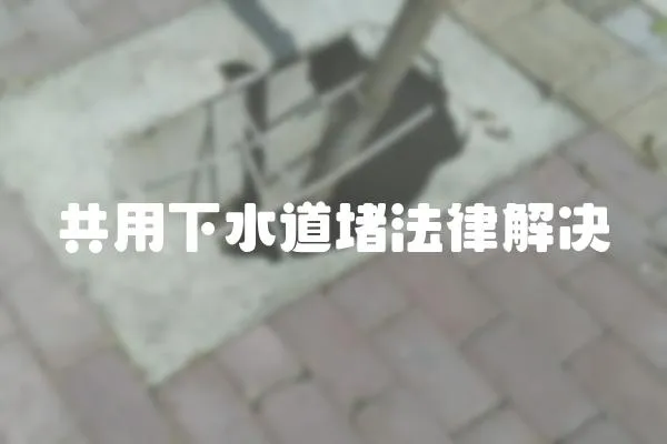 共用下水道堵法律解決