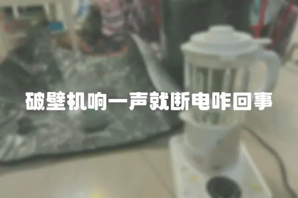 破壁機響一聲就斷電咋回事