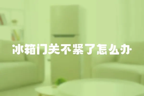 冰箱門關不緊了怎么辦