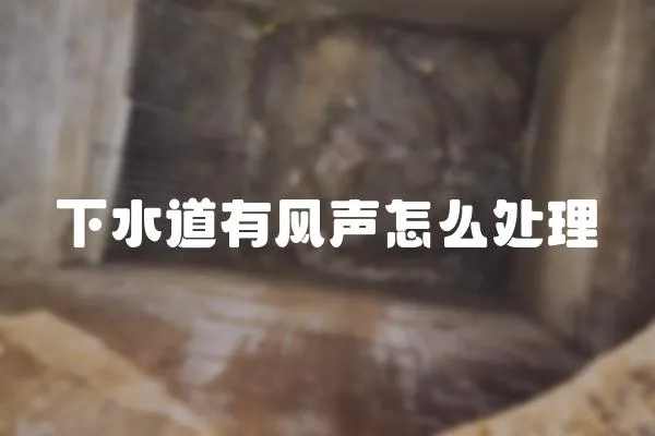 下水道有風聲怎么處理