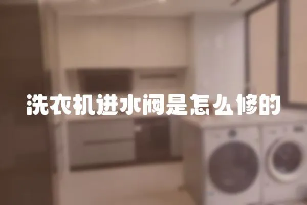 洗衣機(jī)進(jìn)水閥是怎么修的