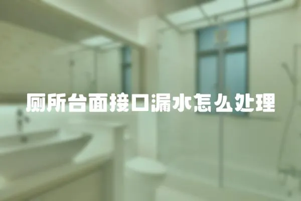 廁所臺面接口漏水怎么處理