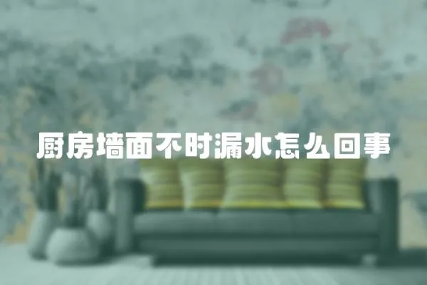 廚房墻面不時漏水怎么回事