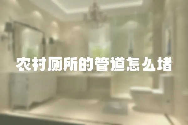 農村廁所的管道怎么堵