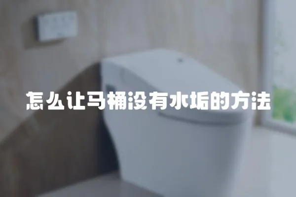 怎么让马桶没有水垢的方法