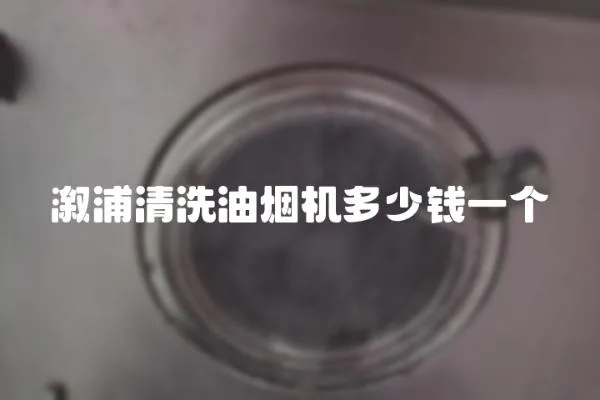 溆浦清洗油煙機多少錢一個