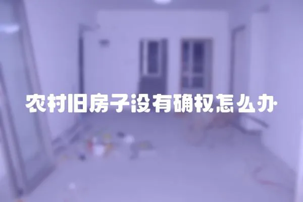農村舊房子沒有確權怎么辦