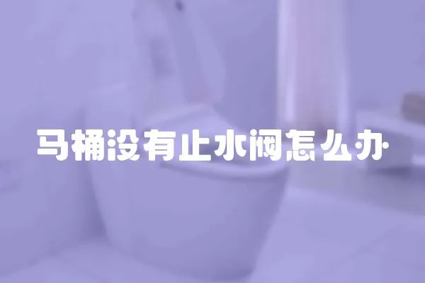 馬桶沒有止水閥怎么辦