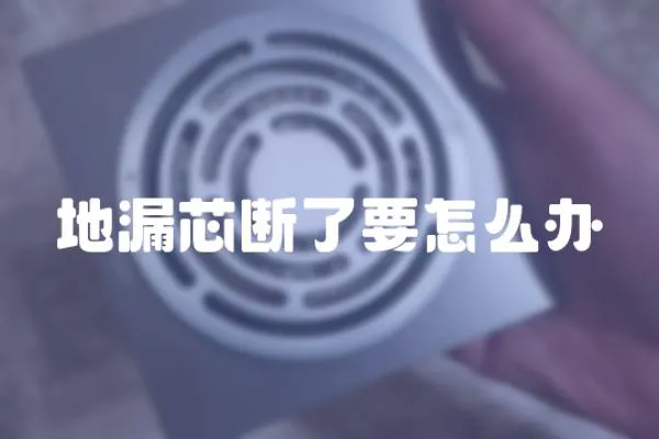 地漏芯斷了要怎么辦