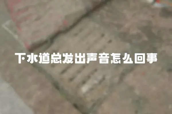 下水道總發出聲音怎么回事
