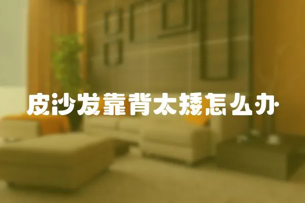 皮沙發(fā)靠背太矮怎么辦