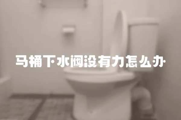 馬桶下水閥沒有力怎么辦