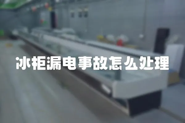 冰柜漏電事故怎么處理